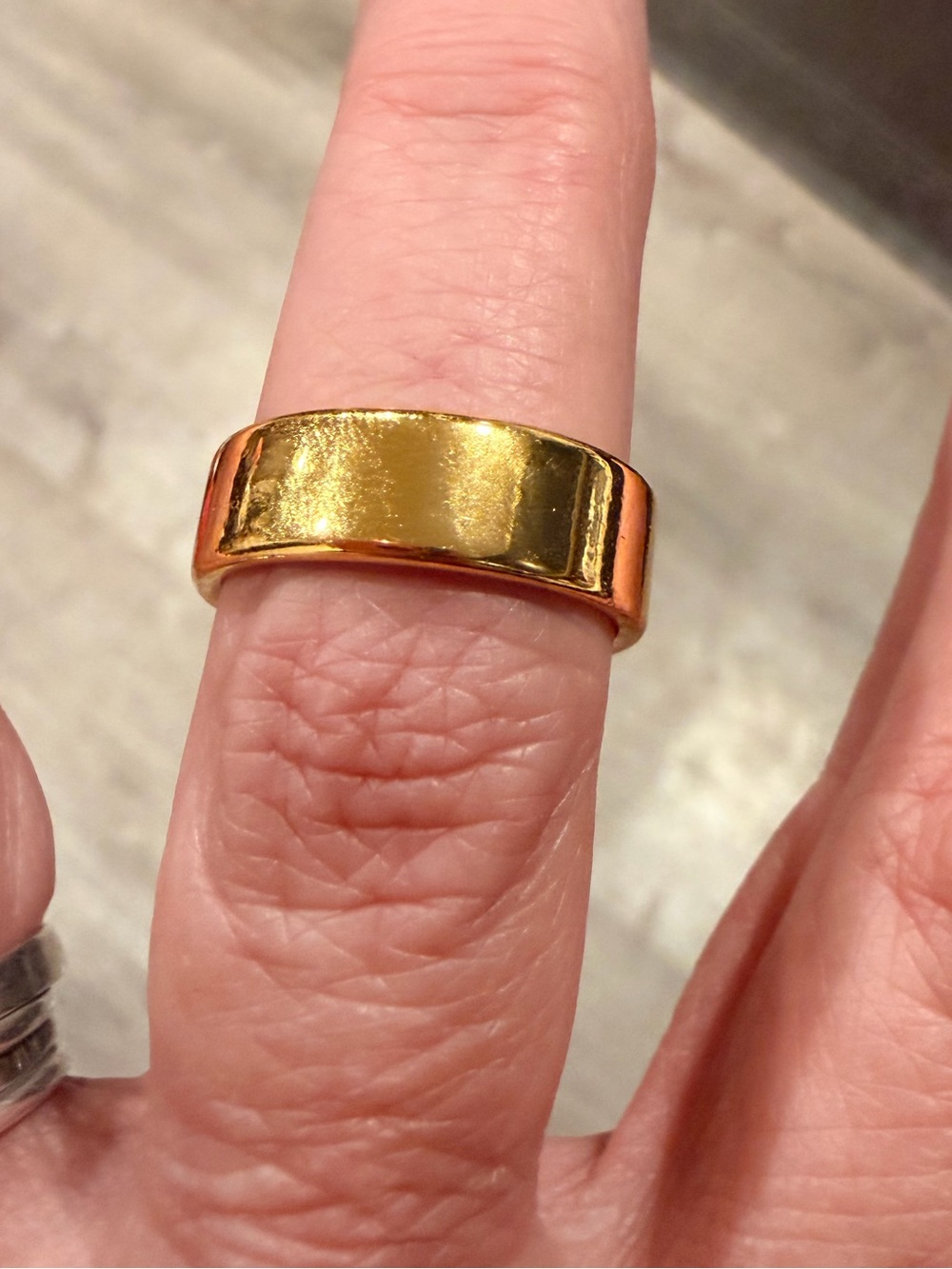 Gold Tone Wide Band adjustable Ring